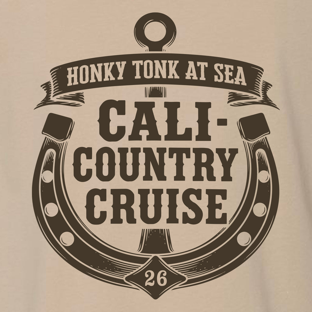 Cali-Country-Honky Tonk at Sea T-Shirt Tan Unisex