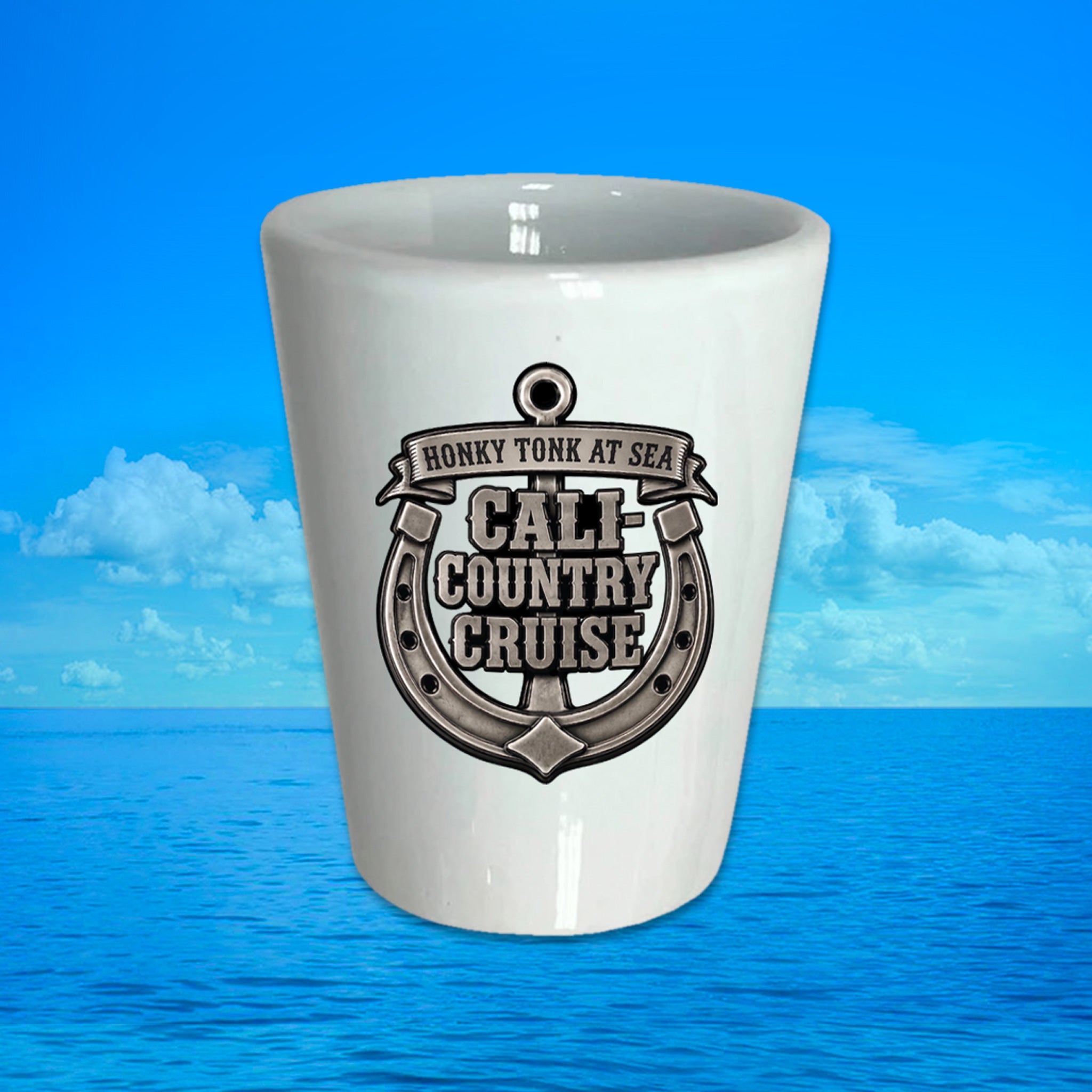 Cali Country-White Anchor Shot Glass