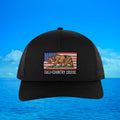 Cali Country- 6 Panel Bear Patch Hat White/Brown/Black