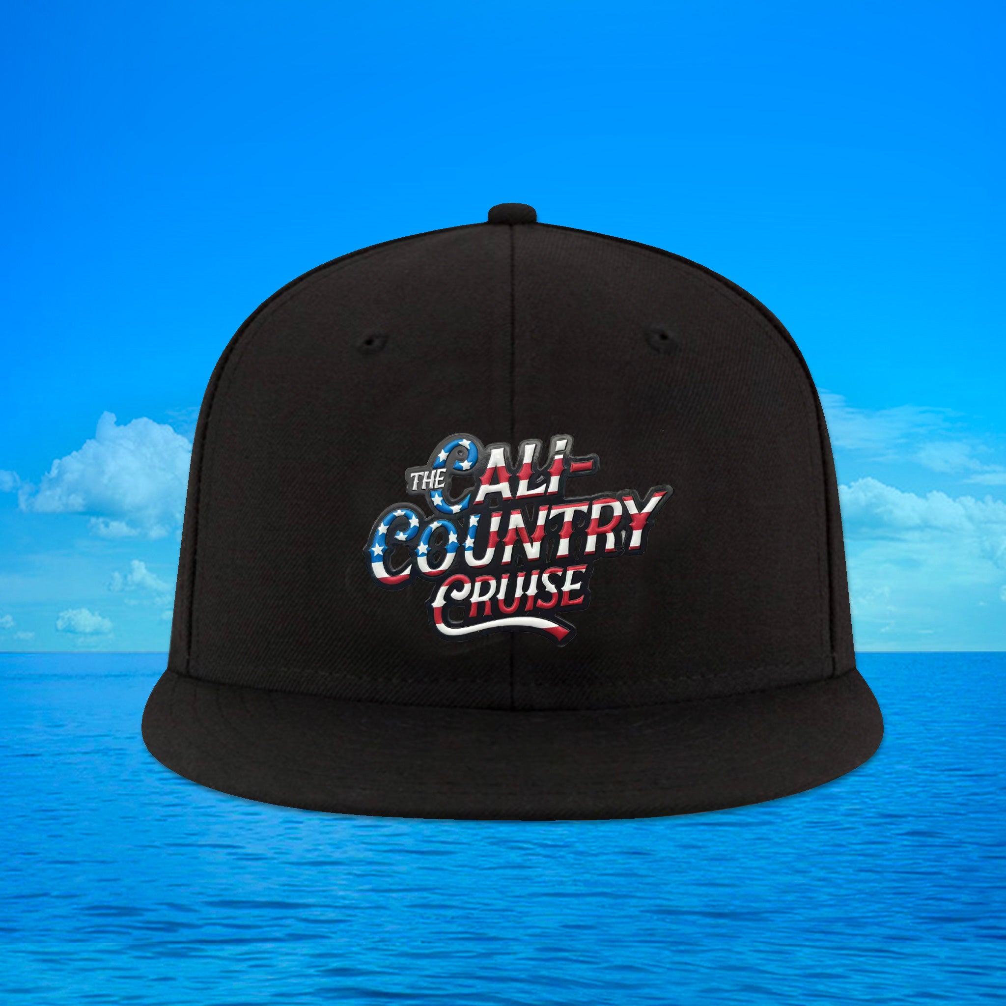 Cali Country - 6 Panel Hat Flag Patch - Black